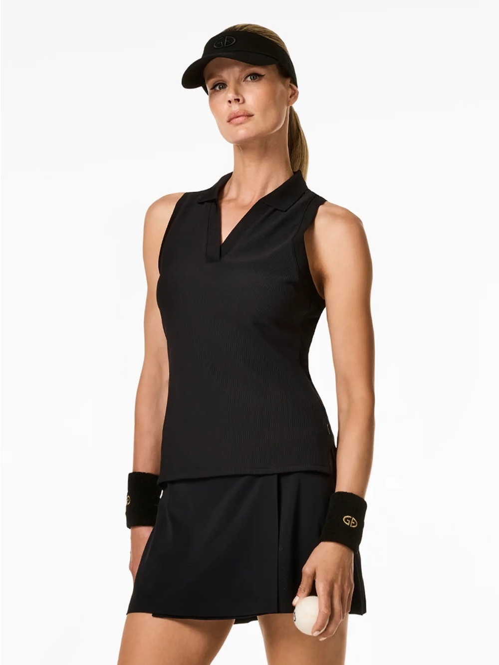 Goldbergh Caroline Black Sleeveless Polo Tank